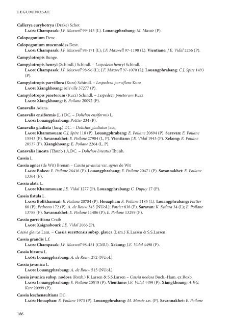 CHECKLIST OF THE VASCULAR PLANTS OF LAO PDR