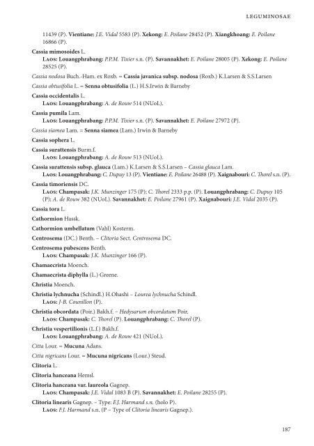 CHECKLIST OF THE VASCULAR PLANTS OF LAO PDR