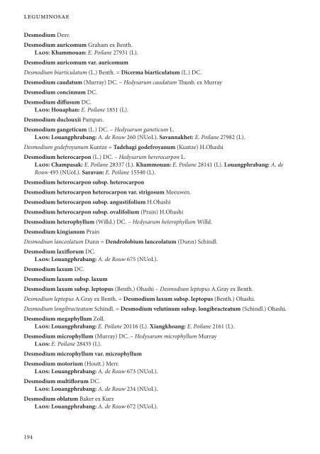 CHECKLIST OF THE VASCULAR PLANTS OF LAO PDR