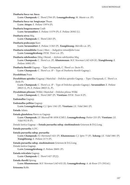 CHECKLIST OF THE VASCULAR PLANTS OF LAO PDR