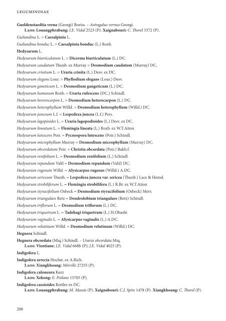 CHECKLIST OF THE VASCULAR PLANTS OF LAO PDR