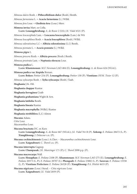 CHECKLIST OF THE VASCULAR PLANTS OF LAO PDR