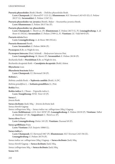 CHECKLIST OF THE VASCULAR PLANTS OF LAO PDR