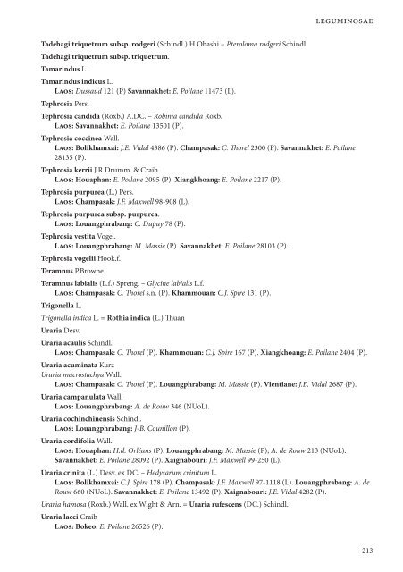 CHECKLIST OF THE VASCULAR PLANTS OF LAO PDR