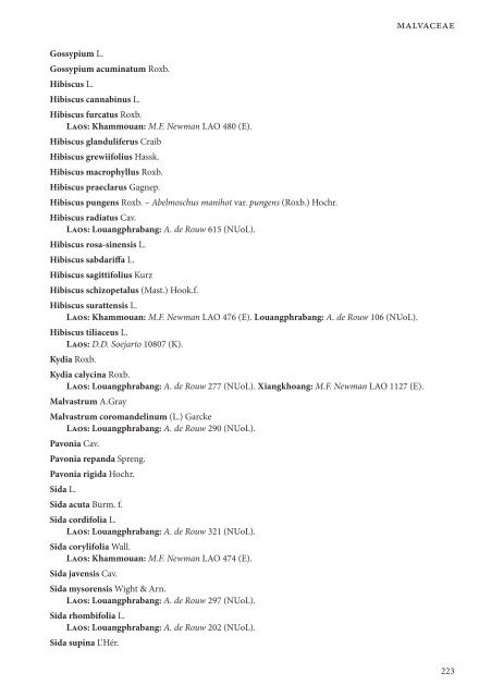 CHECKLIST OF THE VASCULAR PLANTS OF LAO PDR