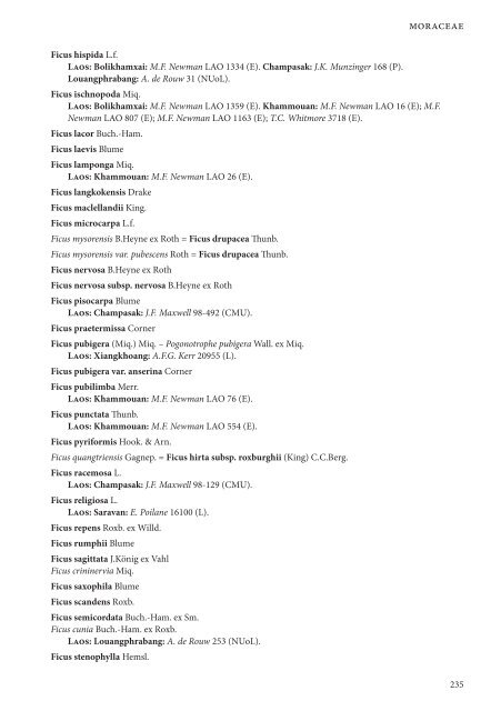 CHECKLIST OF THE VASCULAR PLANTS OF LAO PDR