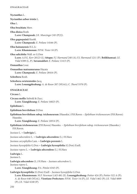 CHECKLIST OF THE VASCULAR PLANTS OF LAO PDR