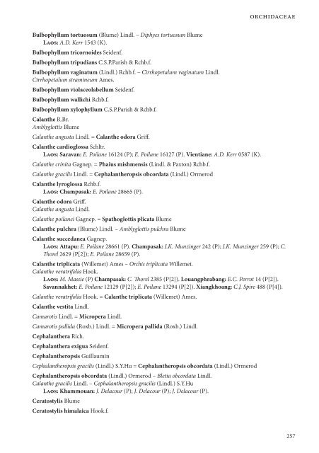 CHECKLIST OF THE VASCULAR PLANTS OF LAO PDR