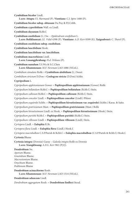 CHECKLIST OF THE VASCULAR PLANTS OF LAO PDR