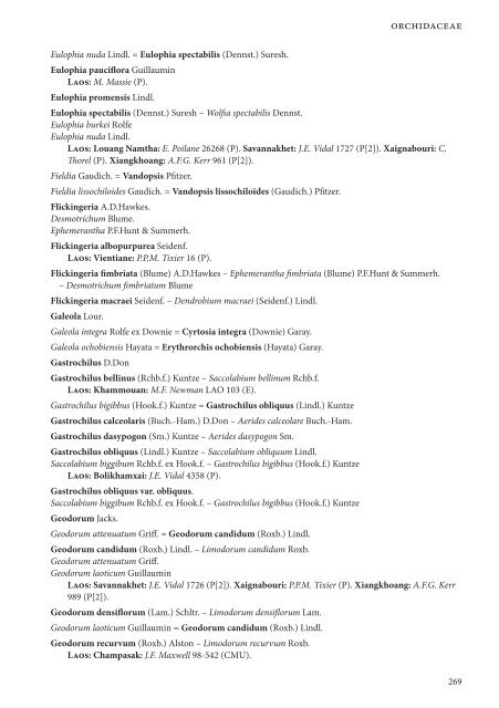 CHECKLIST OF THE VASCULAR PLANTS OF LAO PDR