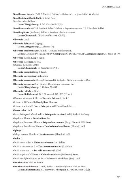 CHECKLIST OF THE VASCULAR PLANTS OF LAO PDR