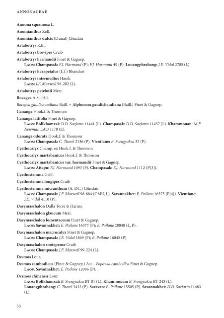 CHECKLIST OF THE VASCULAR PLANTS OF LAO PDR