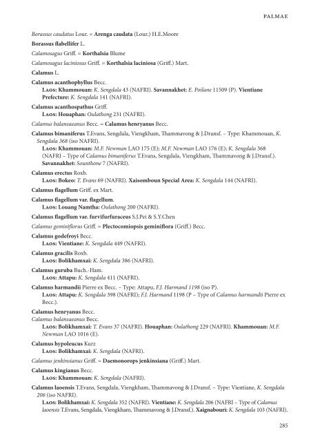 CHECKLIST OF THE VASCULAR PLANTS OF LAO PDR