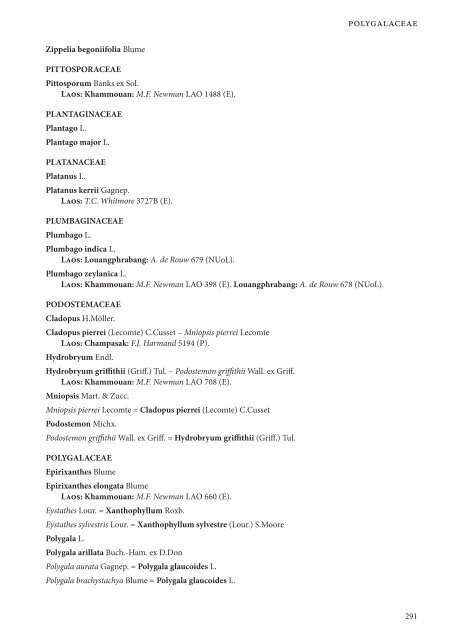 CHECKLIST OF THE VASCULAR PLANTS OF LAO PDR