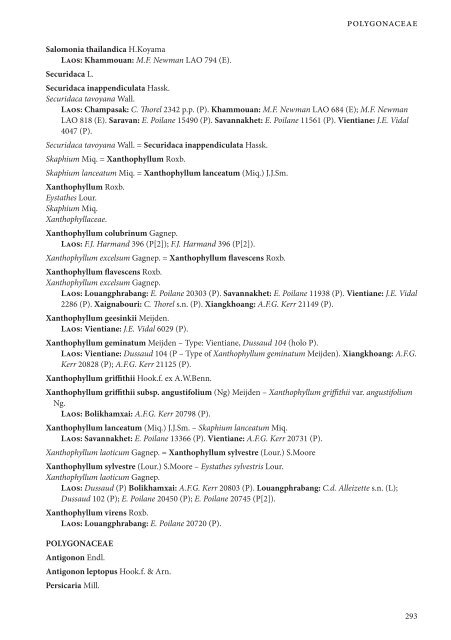 CHECKLIST OF THE VASCULAR PLANTS OF LAO PDR