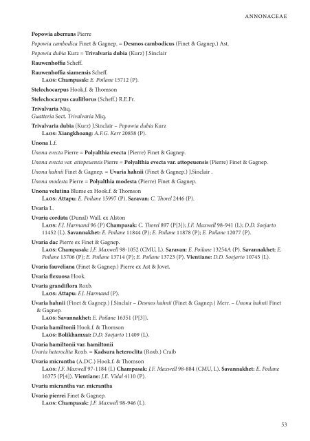 CHECKLIST OF THE VASCULAR PLANTS OF LAO PDR