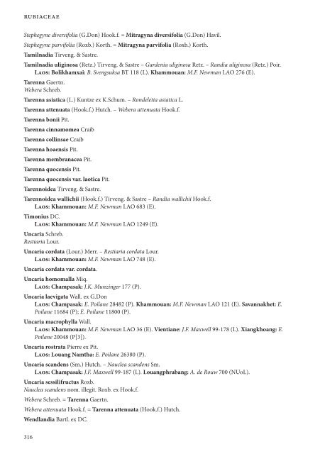 CHECKLIST OF THE VASCULAR PLANTS OF LAO PDR