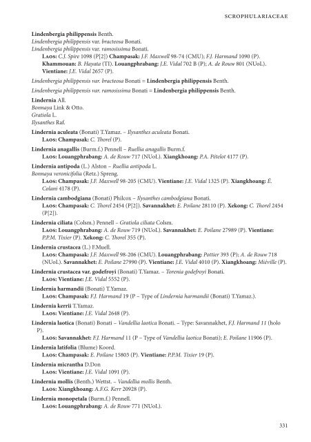 CHECKLIST OF THE VASCULAR PLANTS OF LAO PDR