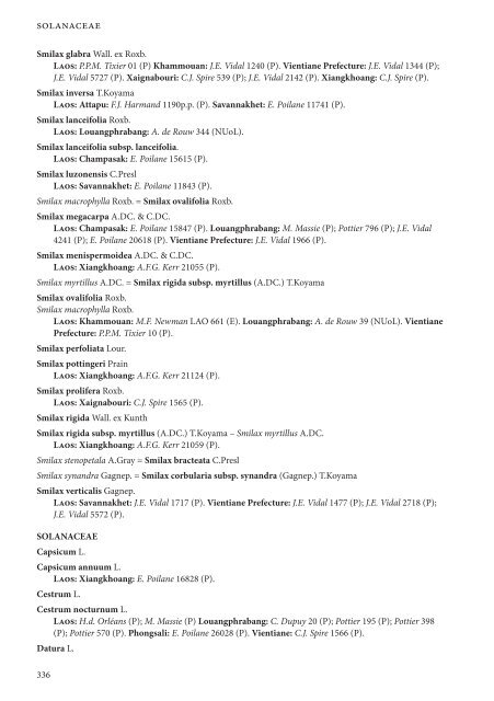 CHECKLIST OF THE VASCULAR PLANTS OF LAO PDR