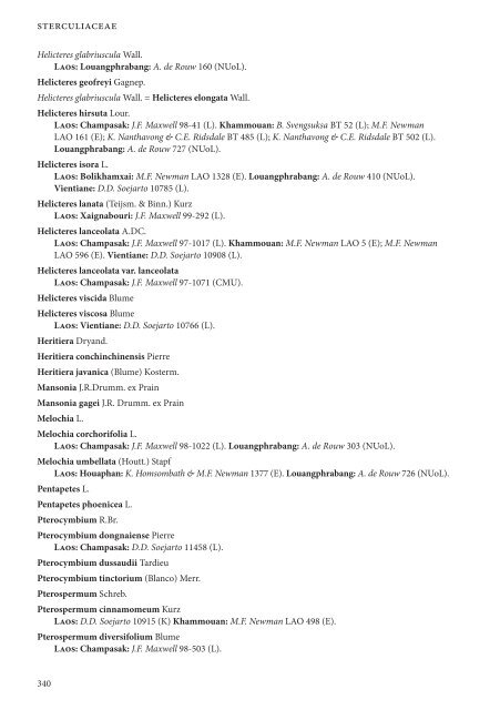 CHECKLIST OF THE VASCULAR PLANTS OF LAO PDR