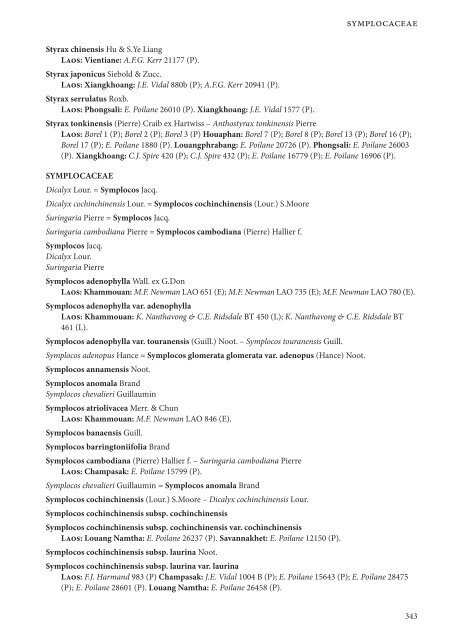 CHECKLIST OF THE VASCULAR PLANTS OF LAO PDR