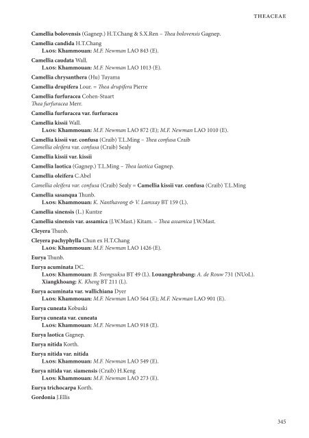 CHECKLIST OF THE VASCULAR PLANTS OF LAO PDR