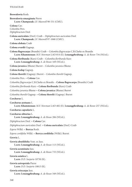 CHECKLIST OF THE VASCULAR PLANTS OF LAO PDR