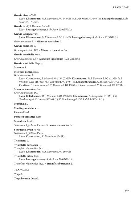 CHECKLIST OF THE VASCULAR PLANTS OF LAO PDR