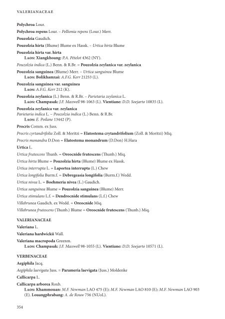 CHECKLIST OF THE VASCULAR PLANTS OF LAO PDR