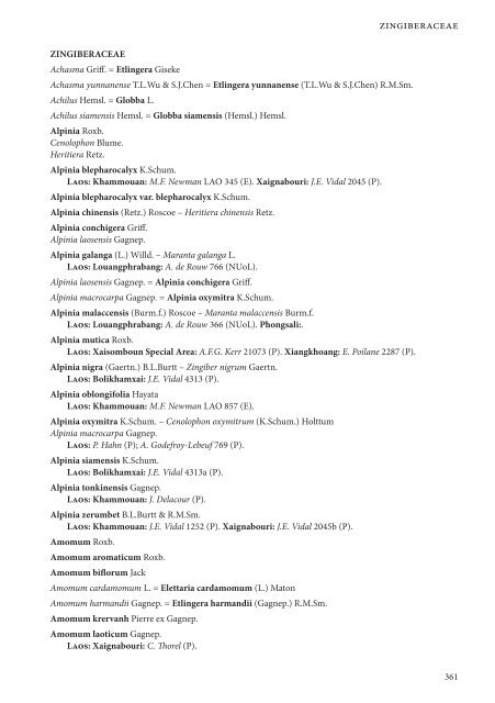 CHECKLIST OF THE VASCULAR PLANTS OF LAO PDR