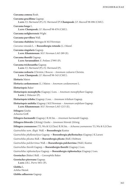 CHECKLIST OF THE VASCULAR PLANTS OF LAO PDR