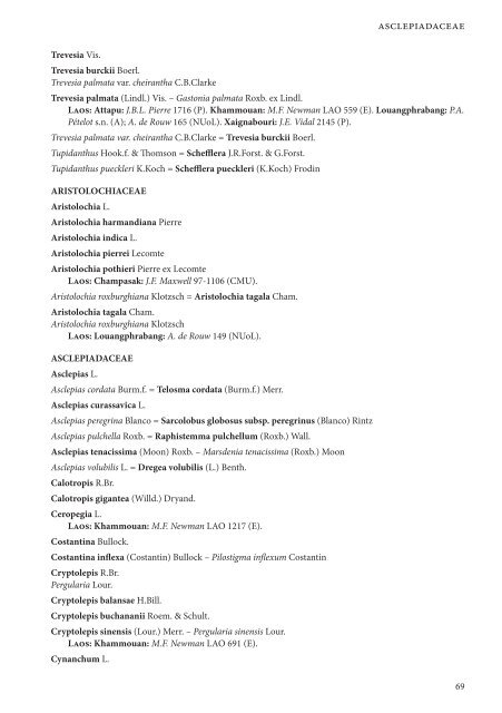 CHECKLIST OF THE VASCULAR PLANTS OF LAO PDR