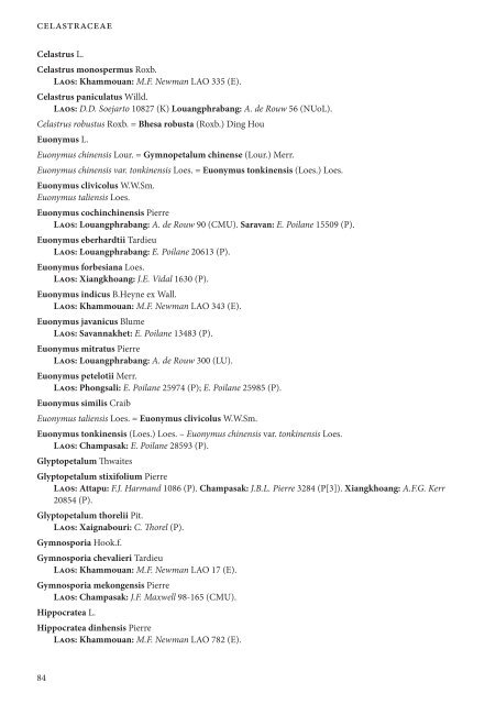 CHECKLIST OF THE VASCULAR PLANTS OF LAO PDR