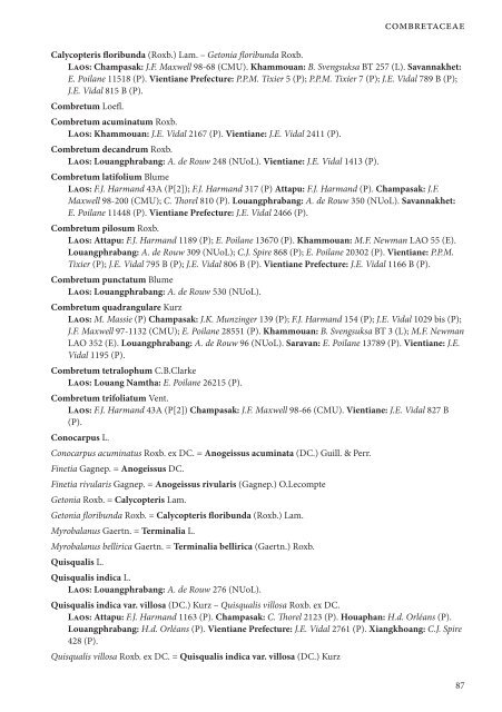 CHECKLIST OF THE VASCULAR PLANTS OF LAO PDR