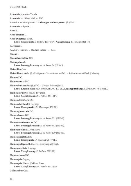 CHECKLIST OF THE VASCULAR PLANTS OF LAO PDR