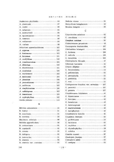 Enumeration of Thai Pteridophytes Collected during 1965-66