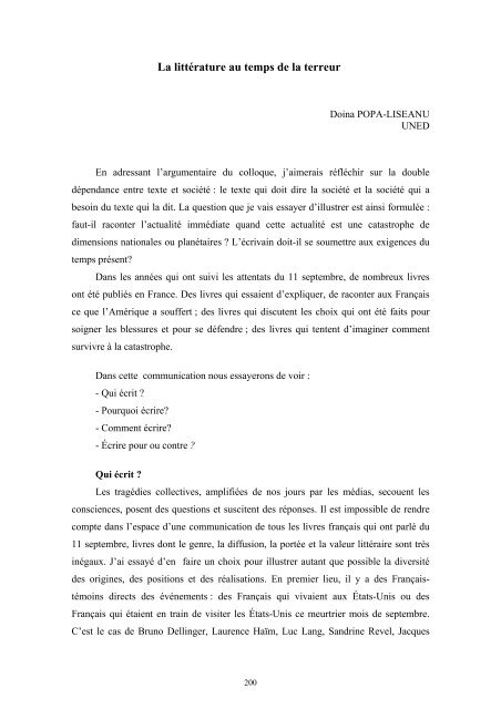 texto y sociedad en las letras francesas y francófonas