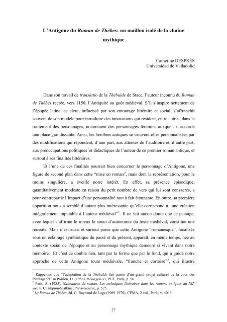 texto y sociedad en las letras francesas y francófonas