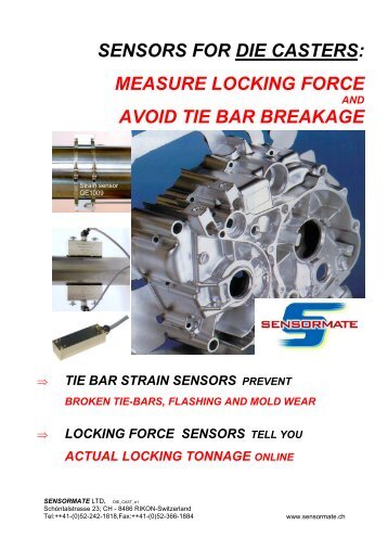 SENSORS FOR DIE CASTERS: MEASURE ... - sensormate.ch