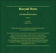 Koryak Texts by Waldemar Bogoras 1917 - Siberian-studies.org