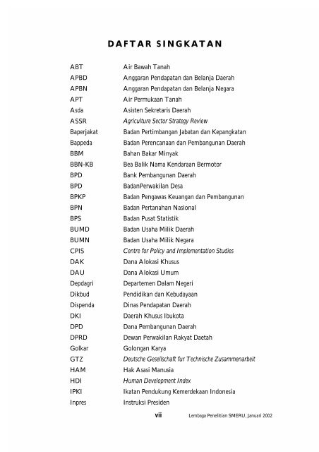 Pelaksanaan Desentralisasi dan Otonomi Daerah