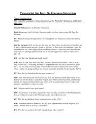 Transcript for Iggy De Guzman Interview