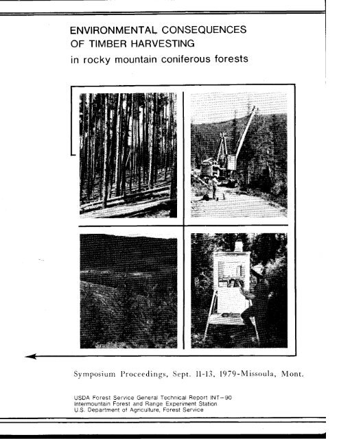 ENVIRONMENTAL CONSEQUENCES in rocky mountain coniferous ...