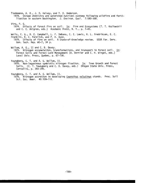 ENVIRONMENTAL CONSEQUENCES in rocky mountain coniferous ...