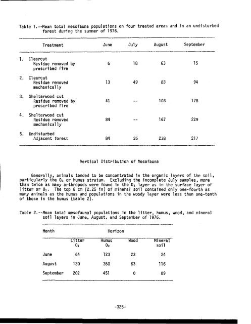 ENVIRONMENTAL CONSEQUENCES in rocky mountain coniferous ...