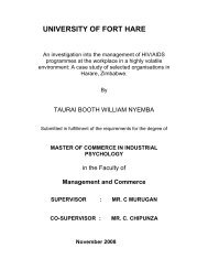 Nyemba thesis.pdf - University of Fort Hare Institutional Repository