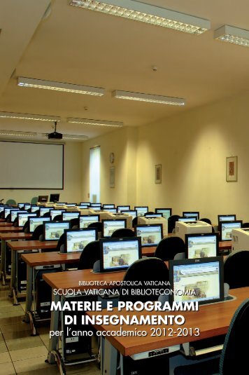 materie e programmi di insegnamento - Biblioteca Apostolica Vaticana