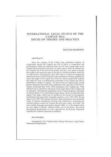 international legal status of the caspi̇an sea