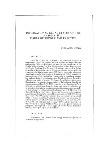 international legal status of the caspi̇an sea