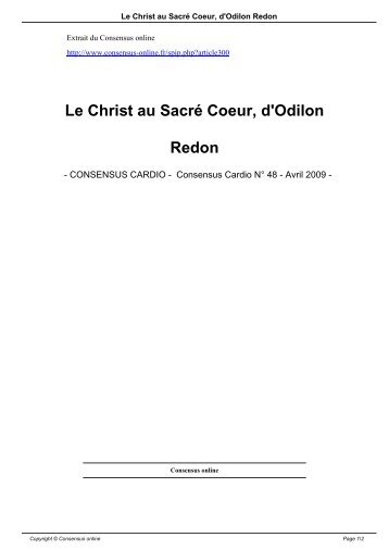 Le Christ au Sacré Coeur, d'Odilon Redon - Consensus Online